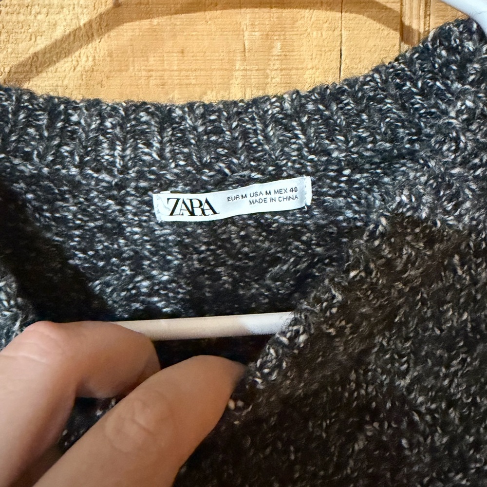 Men’s Zara Charcoal Knit Sweater - Picture 2 of 3